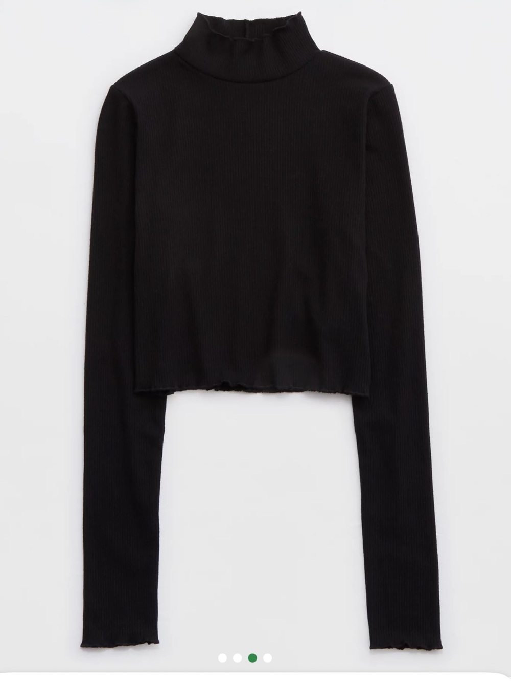 Aerie Long Sleeve Cropped Mock Neck T-Shirt